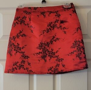 "Tiger Mist" Red & Black Mini Skirt Size: XS